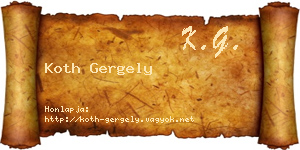 Koth Gergely névjegykártya